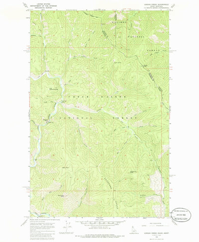 United States Geological Survey Jordan Creek, ID-MT (1966, 24000-Scale) digital map