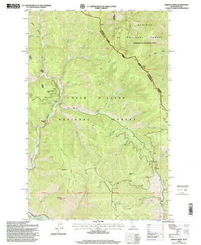 United States Geological Survey Jordan Creek, ID-MT (1996, 24000-Scale) digital map