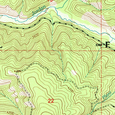 United States Geological Survey Jordan Creek, ID-MT (1996, 24000-Scale) digital map