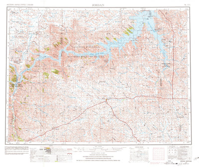 United States Geological Survey Jordan, MT (1954, 250000-Scale) digital map