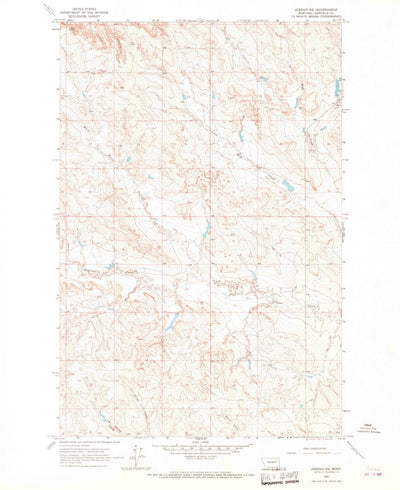 United States Geological Survey Jordan NE, MT (1964, 24000-Scale) digital map