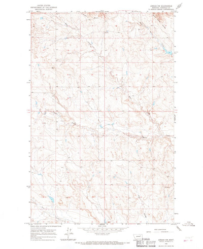 United States Geological Survey Jordan NW, MT (1964, 24000-Scale) digital map