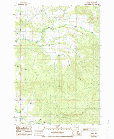 United States Geological Survey Jordan, OR (1985, 24000-Scale) digital map