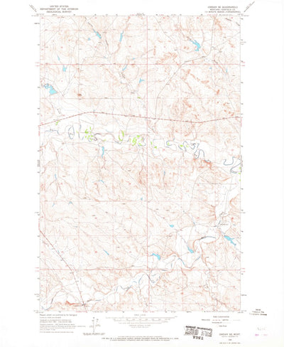 United States Geological Survey Jordan SE, MT (1964, 24000-Scale) digital map