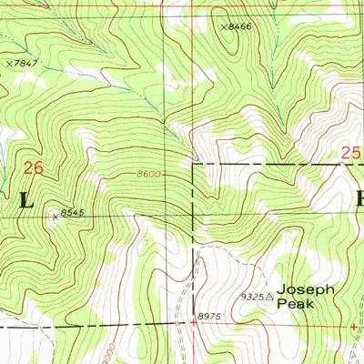 United States Geological Survey Joseph Peak, UT (1980, 24000-Scale) digital map