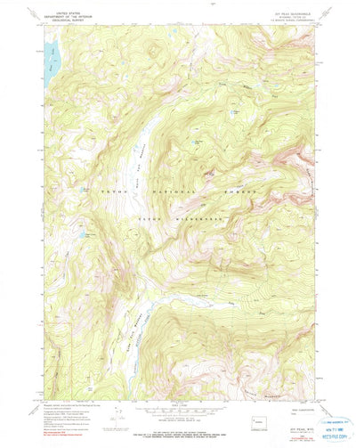 United States Geological Survey Joy Peak, WY (1965, 24000-Scale) digital map