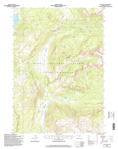 United States Geological Survey Joy Peak, WY (1996, 24000-Scale) digital map