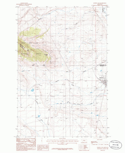 United States Geological Survey Judith Gap, MT (1986, 24000-Scale) digital map