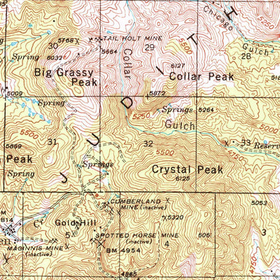 United States Geological Survey Judith Peak, MT (1941, 62500-Scale) digital map