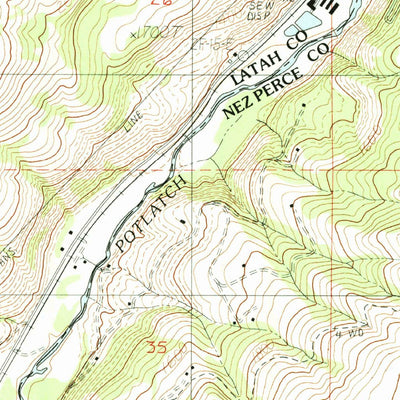 United States Geological Survey Juliaetta, ID (1990, 24000-Scale) digital map