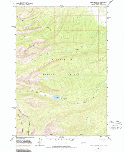 United States Geological Survey Jumbo Mountain, MT-ID (1966, 24000-Scale) digital map