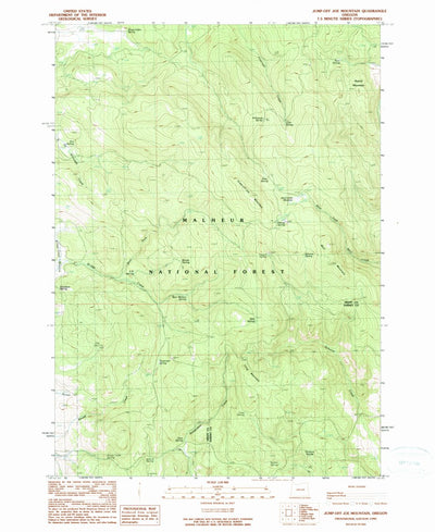 United States Geological Survey Jump-Off Joe Mountain, OR (1990, 24000-Scale) digital map