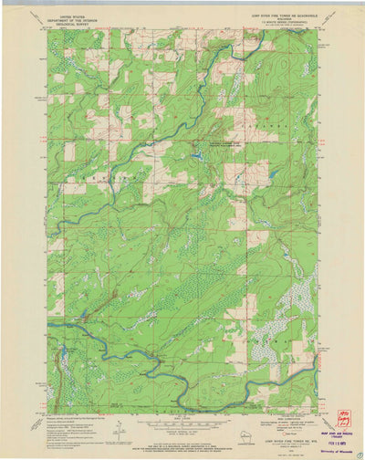United States Geological Survey Jump River Fire Tower NE, WI (1970, 24000-Scale) digital map