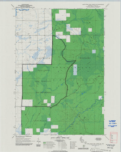 United States Geological Survey Jump River Fire Tower SW, WI (1970, 24000-Scale) digital map