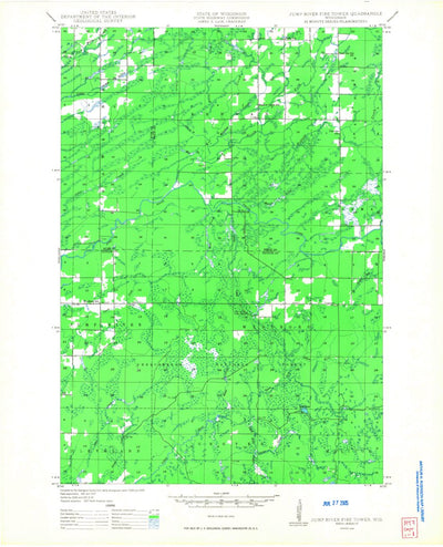 United States Geological Survey Jump River Fire Tower, WI (1949, 48000-Scale) digital map