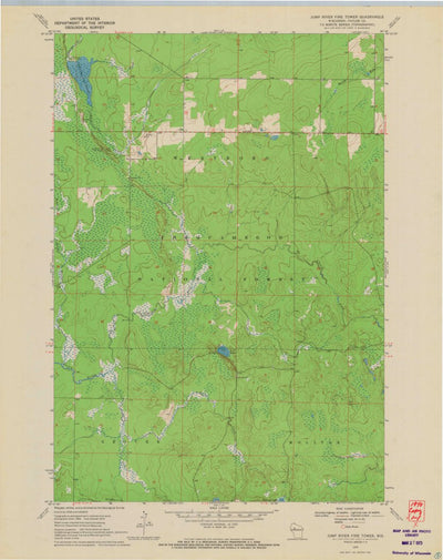 United States Geological Survey Jump River Fire Tower, WI (1970, 24000-Scale) digital map