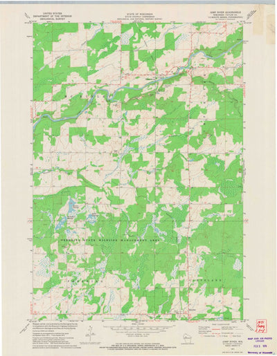 United States Geological Survey Jump River, WI (1971, 24000-Scale) digital map