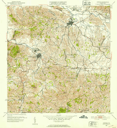 United States Geological Survey Juncos, PR (1952, 30000-Scale) digital map