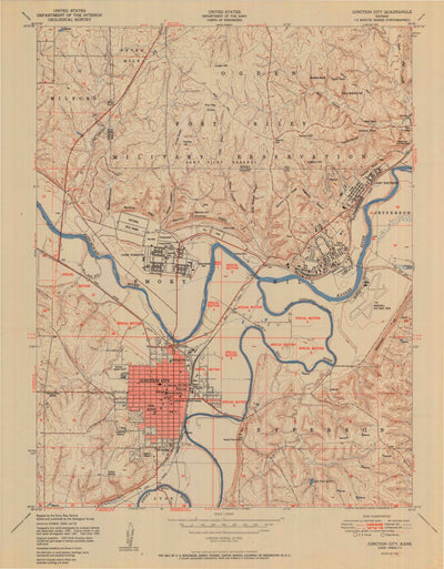 United States Geological Survey Junction City, KS (1950, 24000-Scale) digital map