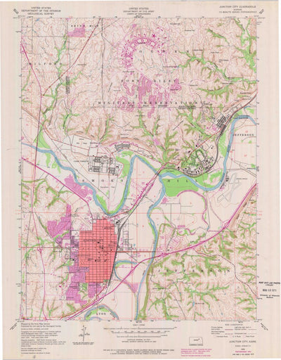 United States Geological Survey Junction City, KS (1955, 24000-Scale) digital map