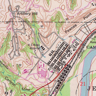 United States Geological Survey Junction City, KS (1955, 24000-Scale) digital map