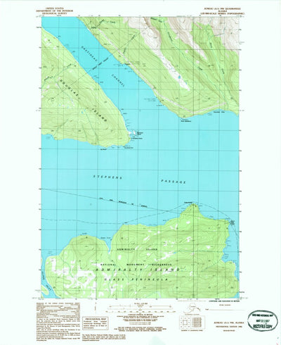 United States Geological Survey Juneau A-1 NW, AK (1986, 25000-Scale) digital map