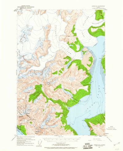 United States Geological Survey Juneau B-1, AK (1952, 63360-Scale) digital map
