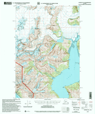 United States Geological Survey Juneau B-1, AK (1997, 63360-Scale) digital map