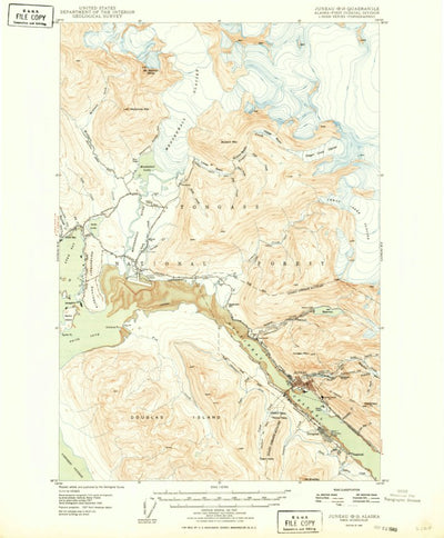 United States Geological Survey Juneau B-2, AK (1949, 62500-Scale) digital map