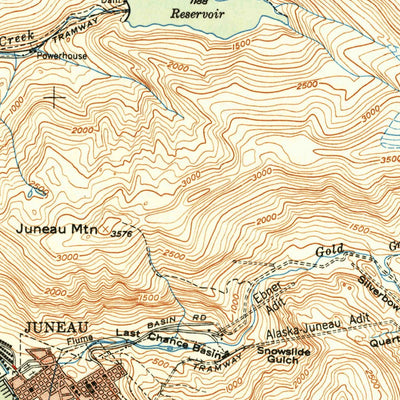 United States Geological Survey Juneau B-2, AK (1949, 62500-Scale) digital map