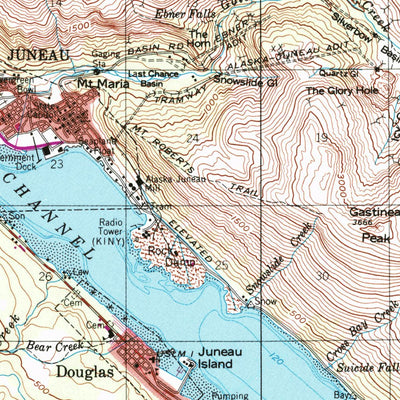 United States Geological Survey Juneau B-2, AK (1962, 63360-Scale) digital map