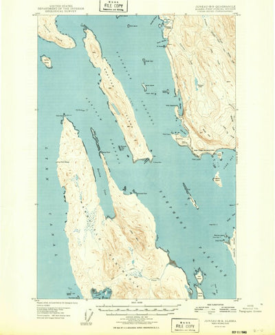 United States Geological Survey Juneau B-3, AK (1949, 62500-Scale) digital map