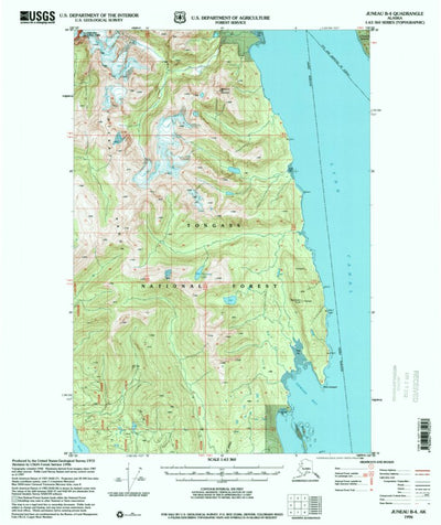 United States Geological Survey Juneau B-4, AK (1996, 63360-Scale) digital map