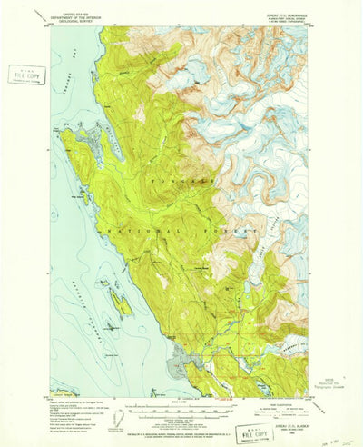 United States Geological Survey Juneau C-3, AK (1952, 63360-Scale) digital map