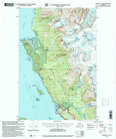 United States Geological Survey Juneau C-3, AK (1996, 63360-Scale) digital map