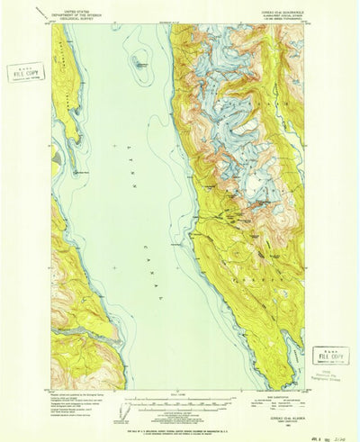 United States Geological Survey Juneau D-4, AK (1951, 63360-Scale) digital map