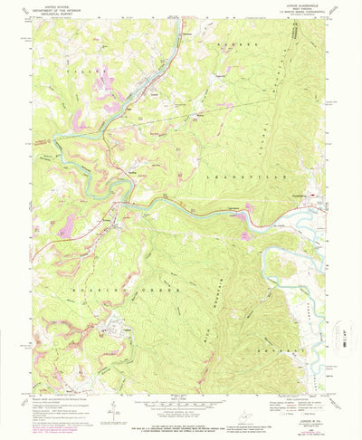 United States Geological Survey Junior, WV (1969, 24000-Scale) digital map