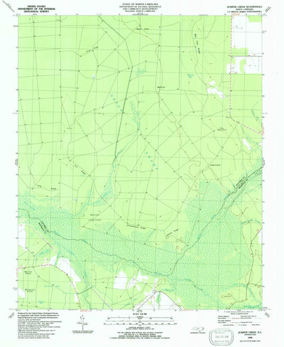 United States Geological Survey Juniper Creek, NC (1990, 24000-Scale) digital map