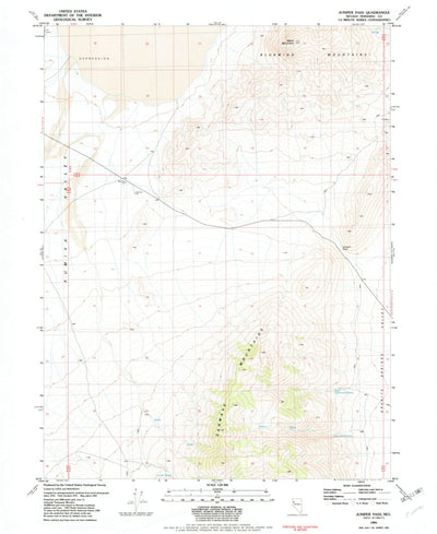 United States Geological Survey Juniper Pass, NV (1981, 24000-Scale) digital map