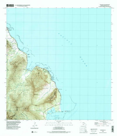 United States Geological Survey Kahana, HI (1992, 24000-Scale) digital map