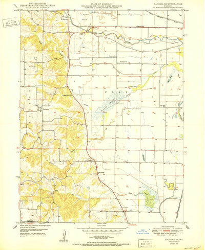 United States Geological Survey Kahoka SE, MO (1950, 24000-Scale) digital map