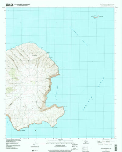 United States Geological Survey Kahoolawe East, HI (1991, 24000-Scale) digital map