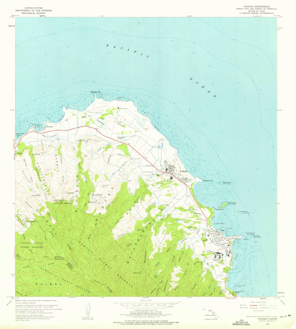 Kahuku, HI (1965, 24000-Scale) Map by United States Geological