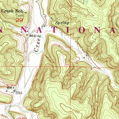 United States Geological Survey Kaintuck Hollow, MO (1950, 24000-Scale) digital map
