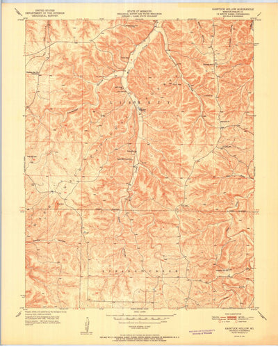 United States Geological Survey Kaintuck Hollow, MO (1951, 24000-Scale) digital map