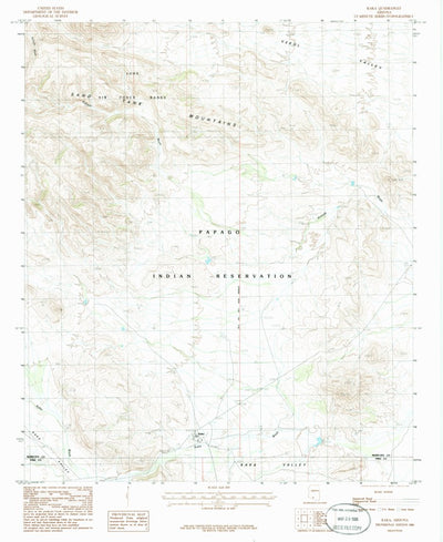 United States Geological Survey Kaka, AZ (1986, 24000-Scale) digital map
