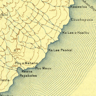 United States Geological Survey Kalae, HI (1924, 62500-Scale) digital map