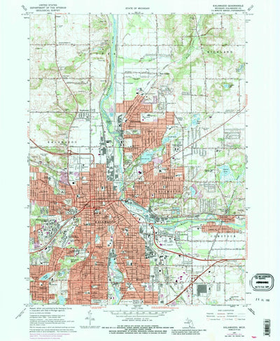 United States Geological Survey Kalamazoo, MI (1967, 24000-Scale) digital map