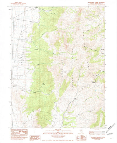 United States Geological Survey Kalamazoo Summit, NV (1982, 24000-Scale) digital map