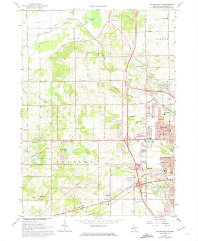 United States Geological Survey Kalamazoo SW, MI (1967, 24000-Scale) digital map